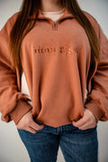 Rust 1/4 Zip Breastfeeding Jumper
