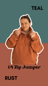 Rust 1/4 Zip Breastfeeding Jumper