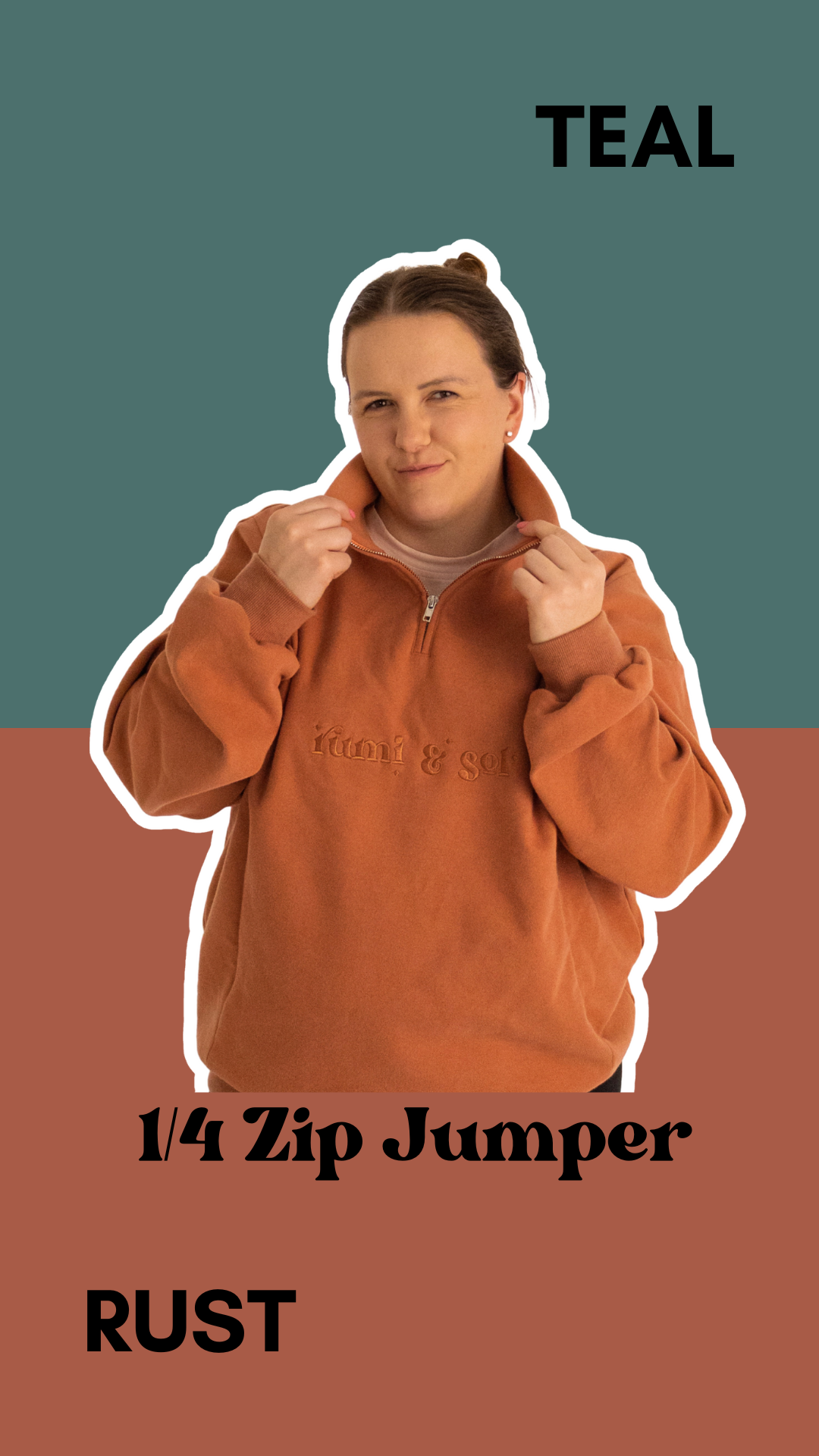 Rust 1/4 Zip Breastfeeding Jumper