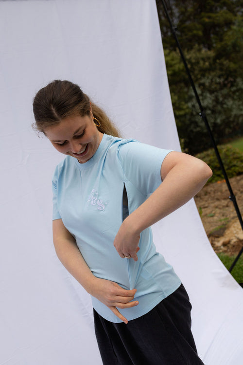 Powder Blue Breastfeeding Tee