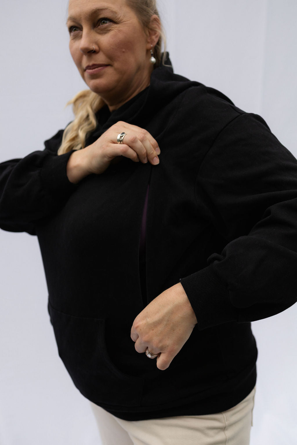 Black Breastfeeding Hoodie