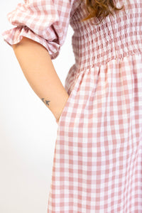 Tiffany Dress - Blush Gingham