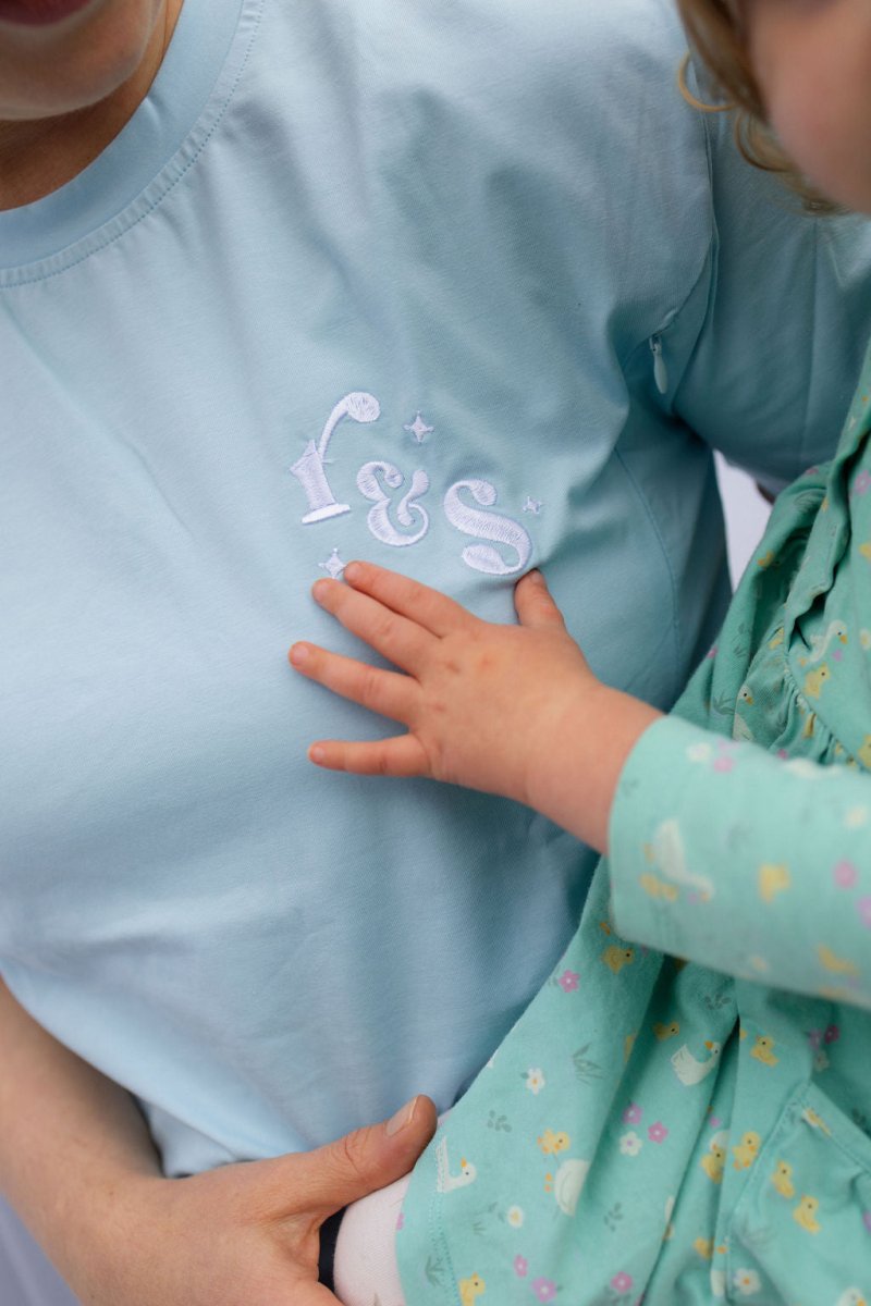 Powder Blue Breastfeeding Tee - Rumi and SolRumi and SolShirts