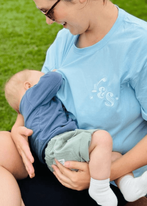 Powder Blue Breastfeeding Tee - Rumi and SolRumi and SolShirts