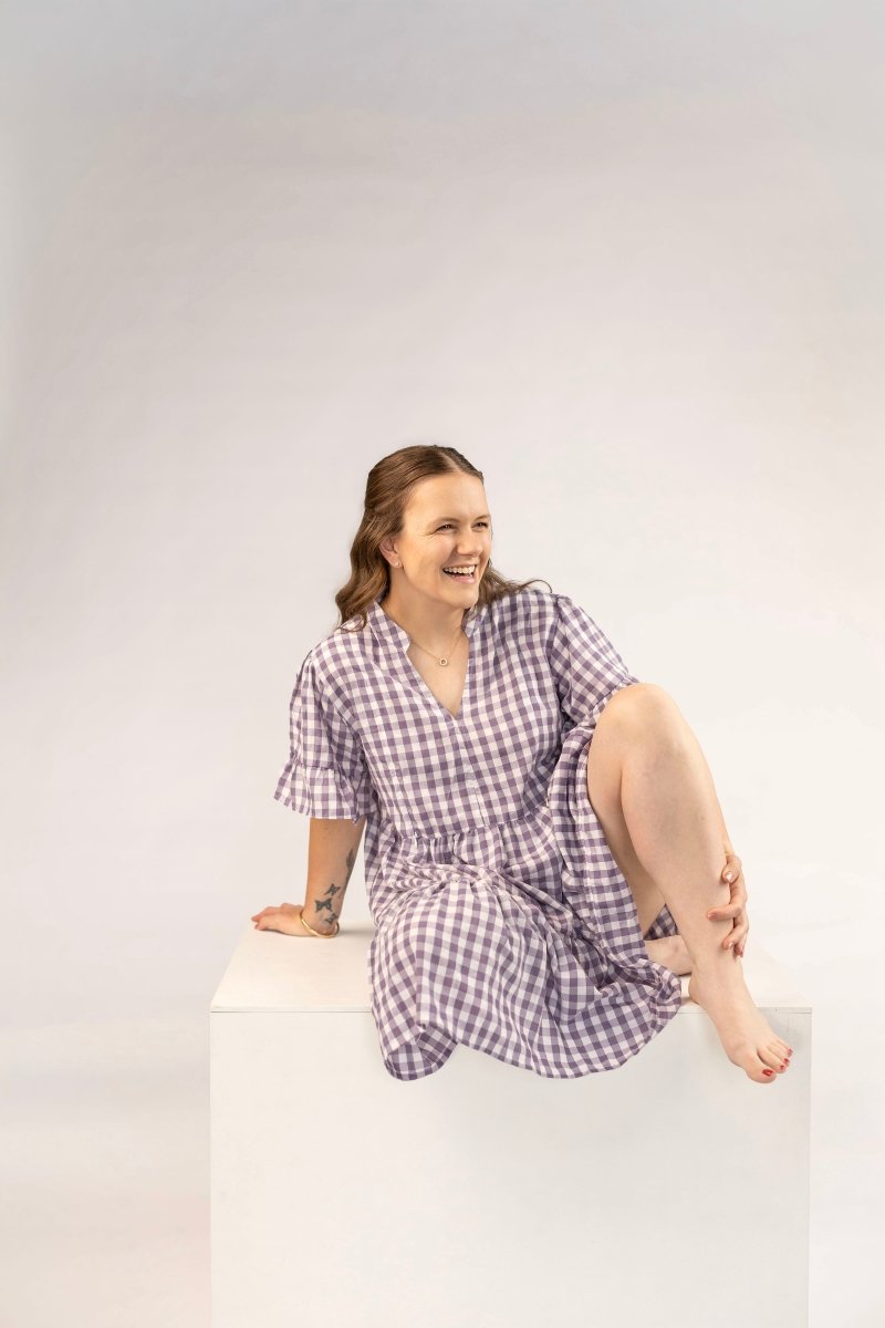 The Abby Dress - Grape Gingham - Rumi and SolRumi and SolDresses