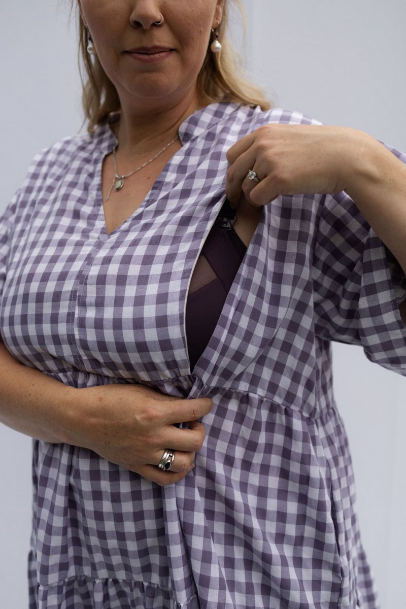 The Abby Dress - Grape Gingham - Rumi and SolRumi and SolDresses