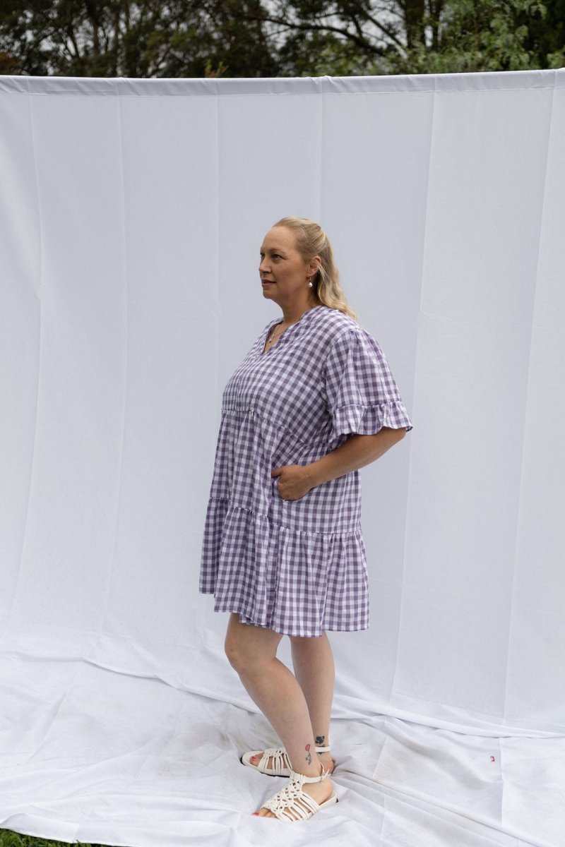 The Abby Dress - Grape Gingham - Rumi and SolRumi and SolDresses