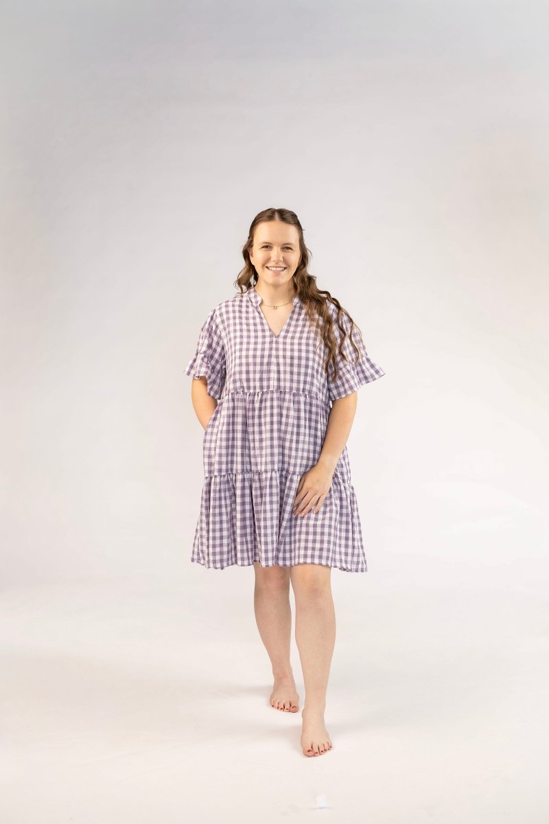 The Abby Dress - Grape Gingham - Rumi and SolRumi and SolDresses