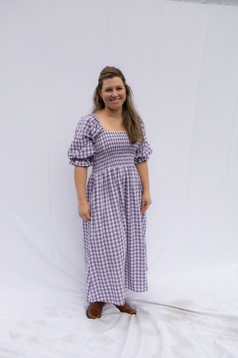 The Tiffany Dress - Grape Gingham - Rumi and SolRumi and SolDresses