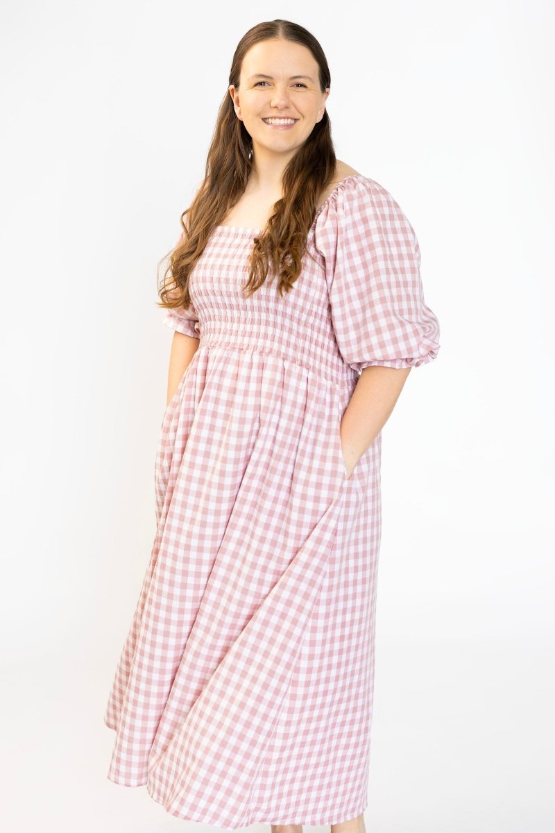 Tiffany Dress - Blush Gingham - Rumi and SolRumi and SolDresses