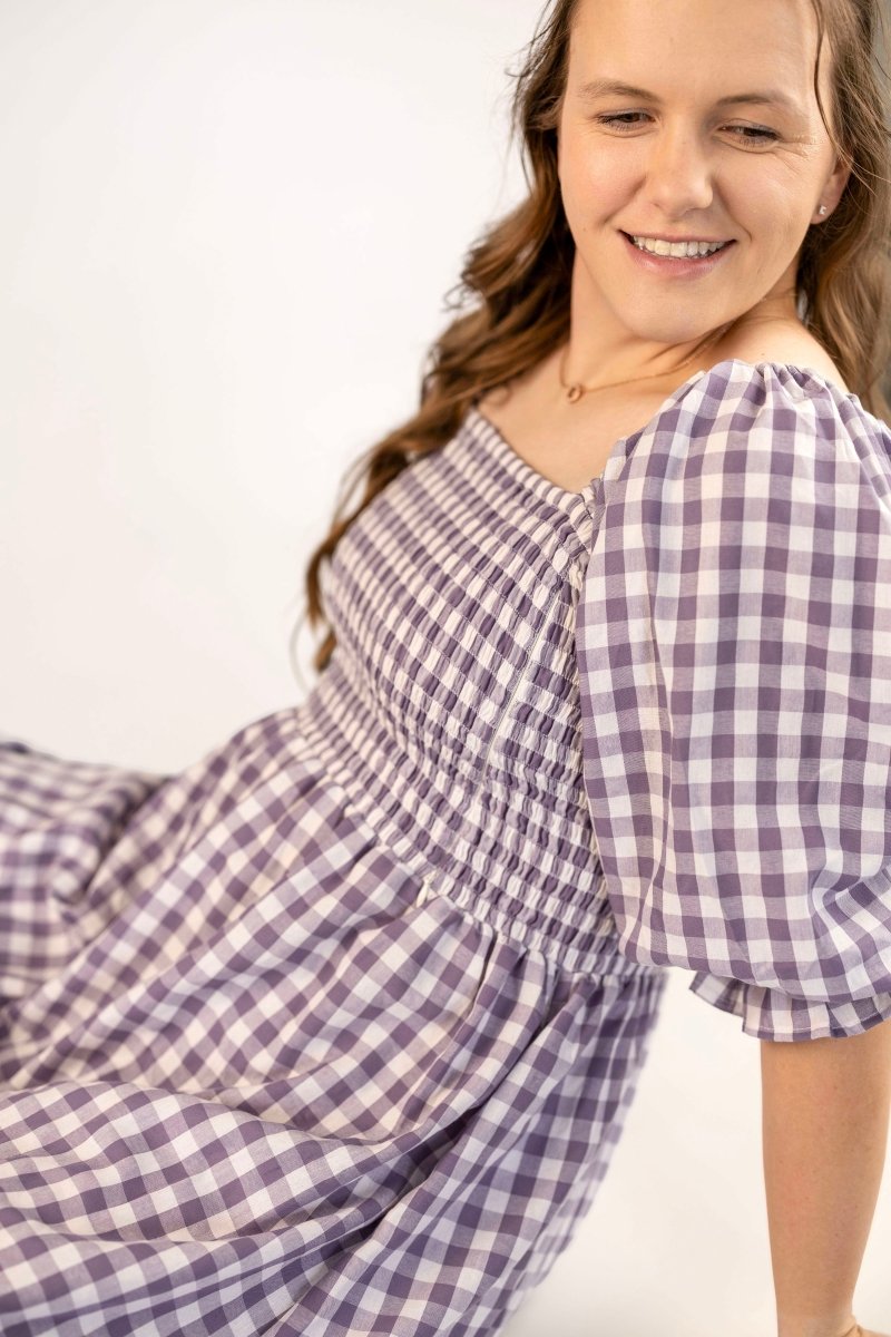 Tiffany Dress - Grape Gingham - Rumi and SolRumi and SolDresses