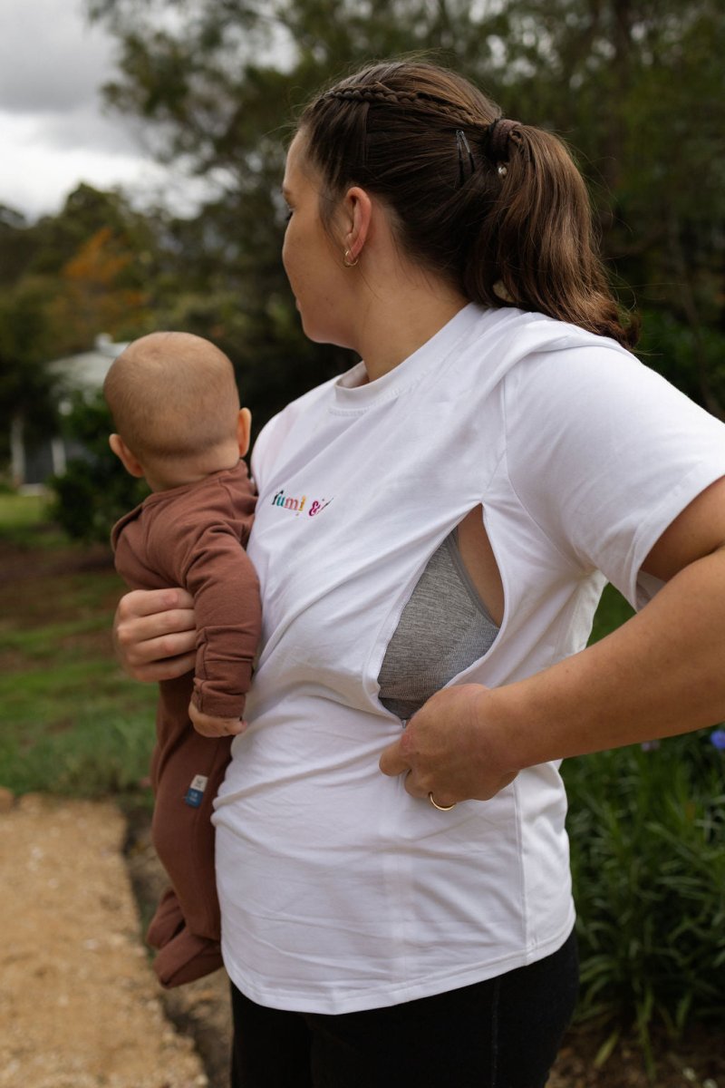 White Breastfeeding Tee - Rumi and SolRumi and SolShirts